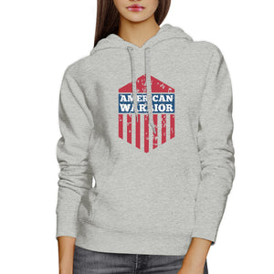 American Warrior Unisex Graphic Hoodie Gift Gray Crewneck Pullover - 365INLOVE