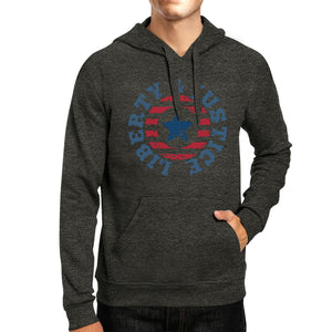 Liberty Justice Unisex Graphic Hoodie Dark Grey Crewneck Pullover - 365INLOVE