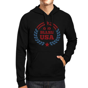 God Bless USA Unisex Graphic Hoodie Black Round Neck Pullover Top - 365INLOVE