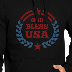 God Bless USA Unisex Graphic Hoodie Black Round Neck Pullover Top - 365INLOVE