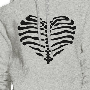 Skeleton Heart Grey Hoodie