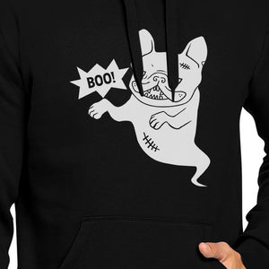 Boo French Bulldog Ghost Black Hoodie