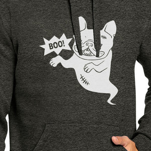 Boo French Bulldog Ghost Dark Grey Hoodie