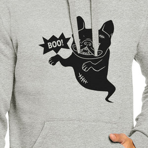 Boo French Bulldog Ghost Grey Hoodie