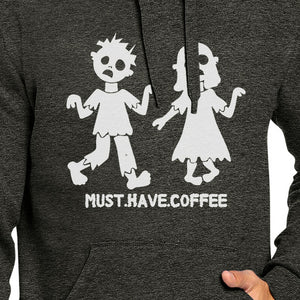 Must Have Coffee Zombies Dark Grey Hoodie