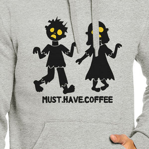 Must Have Coffee Zombies Grey Hoodie