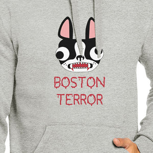 Boston Terror Terrier Grey Hoodie