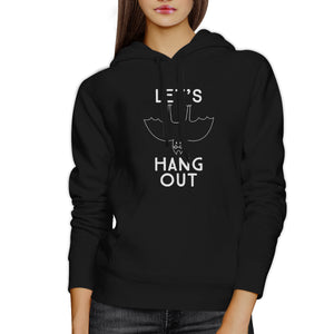 Let's Hang Out Bat Black Hoodie