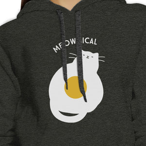 Meowgical Cat And Fried Egg Dark Grey Hoodie