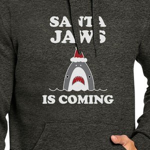 Santa Jaws Is Coming Dark Grey Hoodie