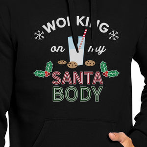 Working On My Santa Body Black Hoodie