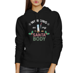 Working On My Santa Body Black Hoodie