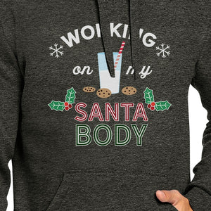 Working On My Santa Body Dark Grey Hoodie