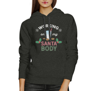 Working On My Santa Body Dark Grey Hoodie