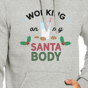 Working On My Santa Body Grey Hoodie