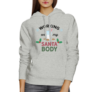 Working On My Santa Body Grey Hoodie