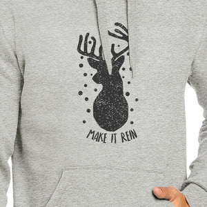 Make It Rein Vintage Reindeer Grey Hoodie