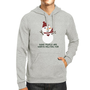 Some People Are Worth Melting For Snowman Grey Hoodie