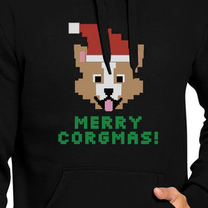 Merry Corgmas Corgi Black Hoodie