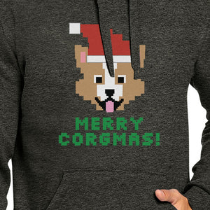 Merry Corgmas Corgi Dark Grey Hoodie