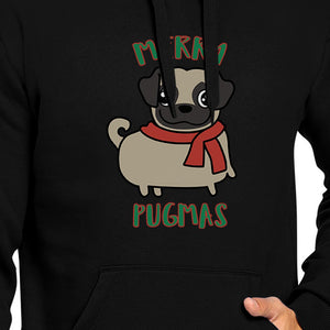 Merry Pugmas Pug Black Hoodie