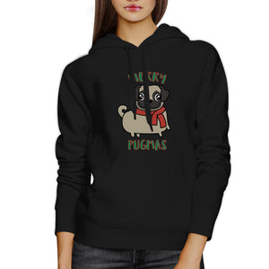 Merry Pugmas Pug Black Hoodie