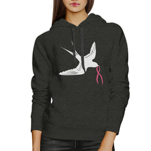Pink Ribbon And Swallows Birds Hoodie