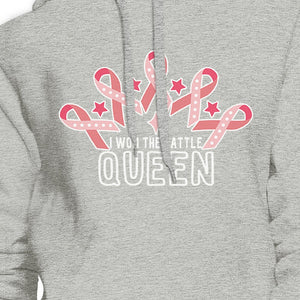 Won The Battle Queen Breast Cancer Awareness Grey Hoodie