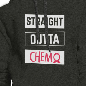 Straight Outta Chemo Breast Cancer Dark Grey Hoodie