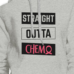 Straight Outta Chemo Breast Cancer Grey Hoodie