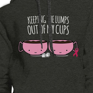 Keeping The Lumps Out Of My Cups Breast Cancer Dark Grey Hoodie
