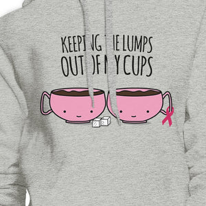 Keeping The Lumps Out Of My Cups Breast Cancer Grey Hoodie