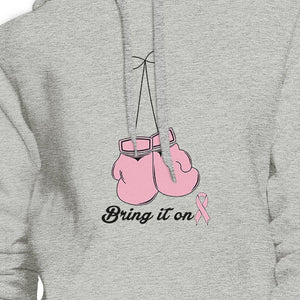 Bring It On Breast Cancer Awareness Boxing Grey Hoodie