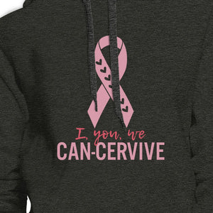 I You We Can-Cervive Breast Cancer Dark Grey Hoodie