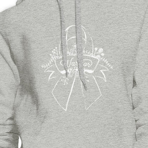 Warrior Breast Cancer Awareness Grey Hoodie