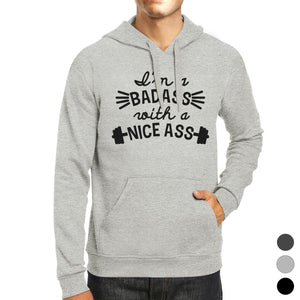 Bad Nice Ass Unisex Pullover Hoodie Cute Work Out Hooded Sweatshirt