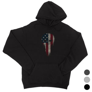 Vintage American Skull Unisex Hooded Sweatshirt 4th Of July Hoodie