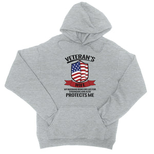 Veterans Wife Hoodie Unisex Hooded Sweatshirt Proud Army Wife Gift
