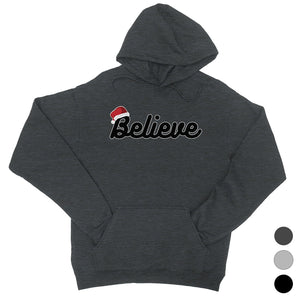 Believe Santa Hat Unisex Pullover Hoodie