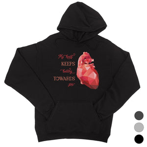 Geometric Heart Beating Unisex Pullover Hoodie For Anniversary Gift