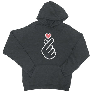 365 Printing Finger Heart Womens Korean Finger Heart Hooded Sweatshirt Gift