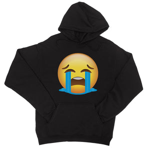 Emoji-Crying Unisex Pullover Hoodie Tough Understanding Sad Gift