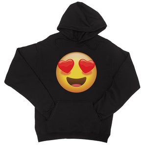 Emoji-Heart Eyes Unisex Pullover Hoodie Beautiful Perfect Gag Gift