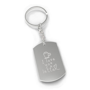 Love A Latte Strong Durable Gift Key Chain Nickel For Coffee Lovers
