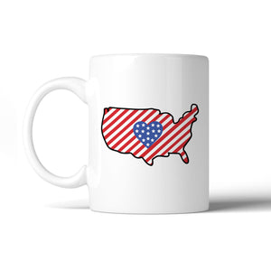 American Flag Patterned USA Map Coffee Mug Gift Ideas For Army Dads - 365INLOVE