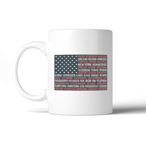 50 States Us Flag American Flag Coffee Mug Microwave Dishwasher Safe - 365INLOVE