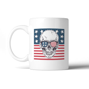 Skull American Flag Design Coffee Mug Microwave Dishwasher Safe - 365INLOVE