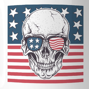 Skull American Flag Design Coffee Mug Microwave Dishwasher Safe - 365INLOVE