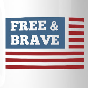 Free & Brave Us Flag 4th Of July Gift Mug Patriotic Gifts For Dad - 365INLOVE