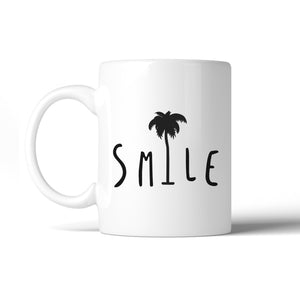 Smile Palm Tree Cute Design Ceramic Coffee Mug Unique Summer Gifts